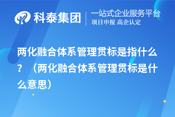 兩化融合體系管理貫標是指什么?(兩化融合體系管理貫標是什么意思)