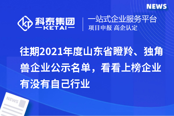 往期2021年度山東省瞪羚、獨角獸企業(yè)公示名單，看看上榜企業(yè)有沒有自己行業(yè)