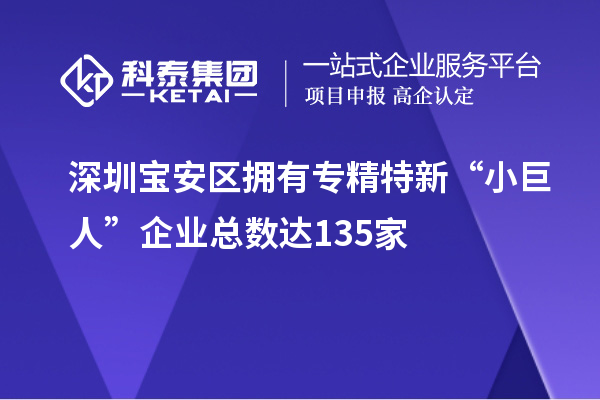 深圳寶安區擁有專精特新“小巨人”企業總數達135家