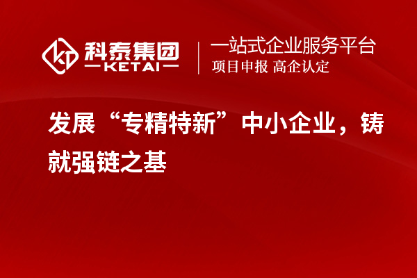 發展“專精特新”中小企業，鑄就強鏈之基