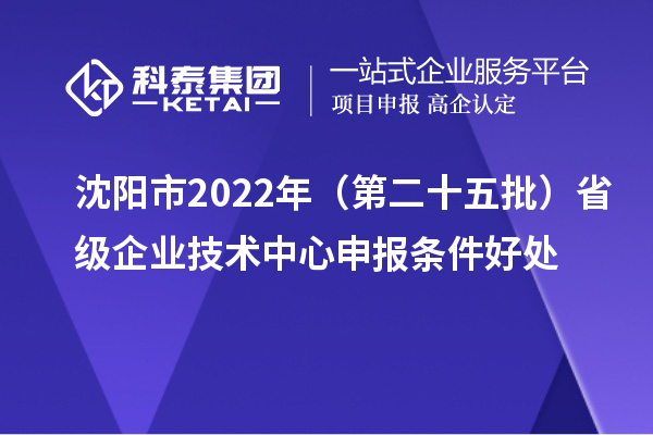 沈陽市2022年(第二十五批)省級企業技術中心申報條件好處