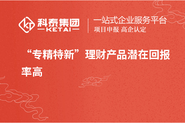 “專精特新”理財(cái)產(chǎn)品潛在回報(bào)率高