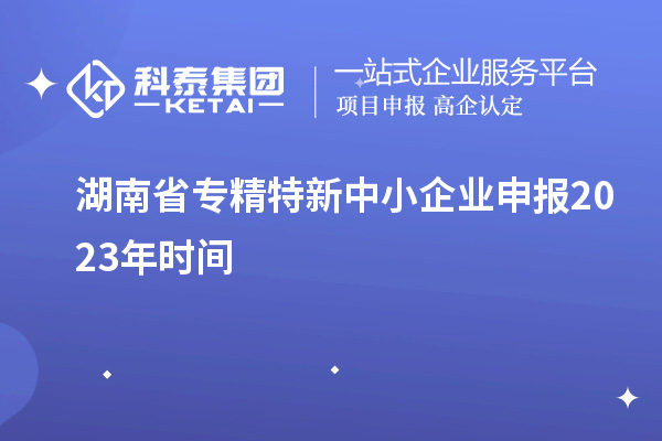 湖南省專精特新中小企業申報2023年時間