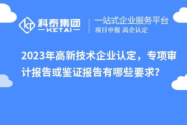 2023年高新技術企業(yè)認定,專項審計報告或鑒證報告有哪些要求?