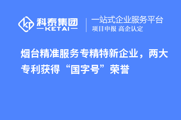 煙臺精準服務專精特新企業,兩大專利獲得“國字號”榮譽
