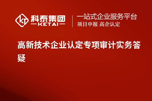 高新技術(shù)企業(yè)認定專項審計實務(wù)答疑