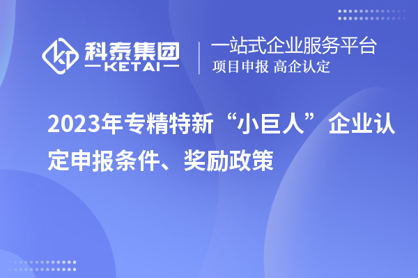 2023年專精特新“小巨人”企業(yè)認(rèn)定申報(bào)條件、獎(jiǎng)勵(lì)政策