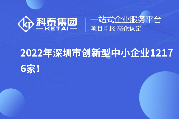 2022年深圳市創新型中小企業12176家！