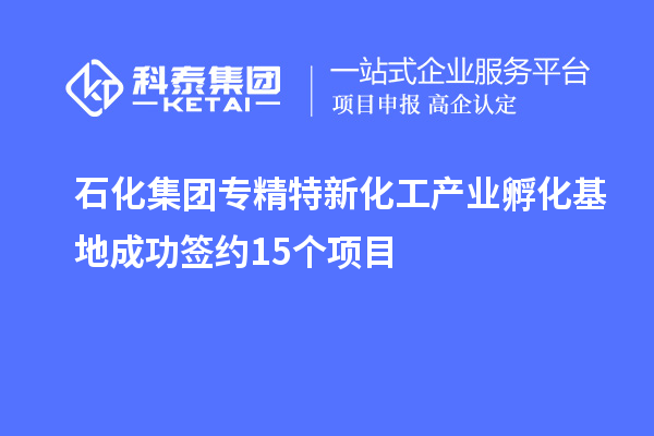 石化集團專精特新化工產業孵化基地成功簽約15個項目