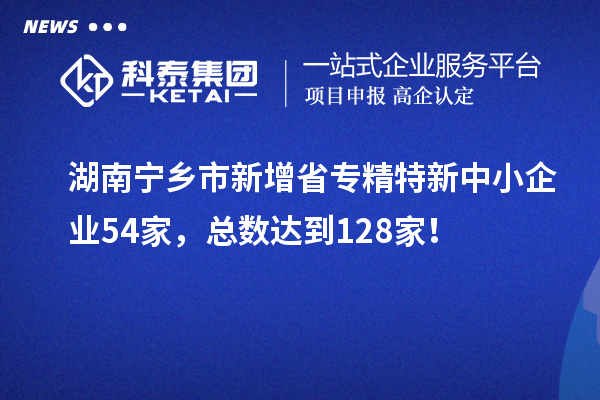 湖南寧鄉市新增省專精特新中小企業54家,總數達到128家!
