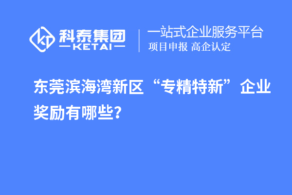 東莞濱海灣新區“專精特新”企業獎勵有哪些？