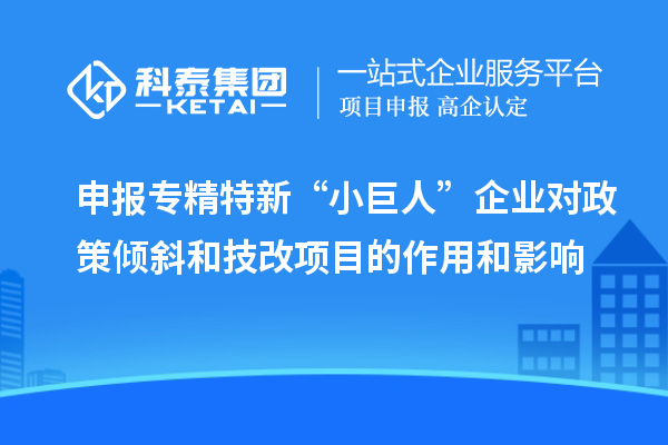 申報專精特新“小巨人”企業對政策傾斜和<a href=http://m.xjsygy.com/fuwu/jishugaizao.html target=_blank class=infotextkey>技改</a>項目的作用和影響