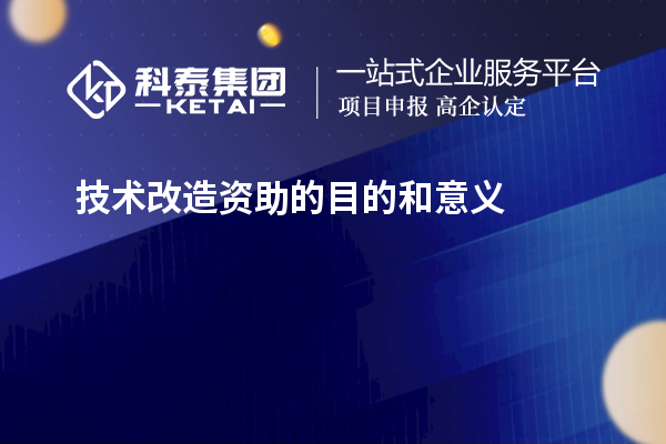 技術改造資助的目的和意義