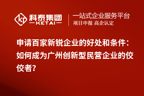 申請百家新銳企業的好處和條件:如何成為廣州創新型民營企業的佼佼者?