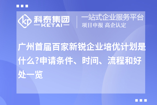 廣州首屆百家新銳企業培優計劃是什么?申請條件、時間、流程和好處一覽