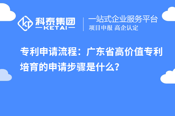 專利申請流程:廣東省高價值專利培育的申請步驟是什么?