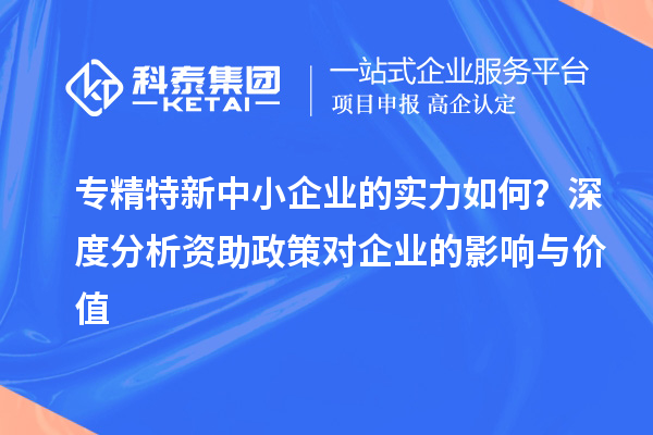 專精特新中小企業的實力如何?深度分析資助政策對企業的影響與價值