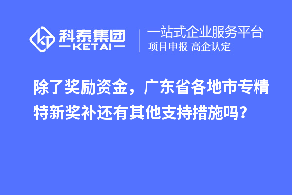 除了獎勵資金,廣東省各地市專精特新獎補還有其他支持措施嗎?
