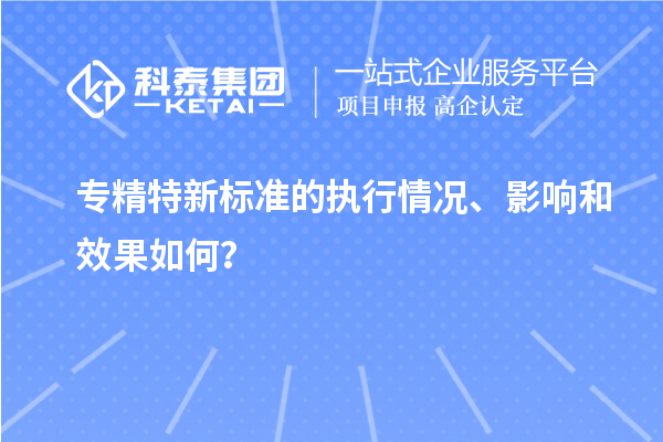 專精特新標準的執行情況、影響和效果如何?