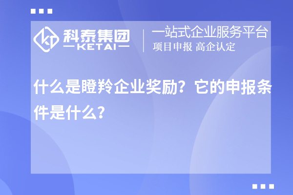 什么是瞪羚企業(yè)獎勵?它的申報(bào)條件是什么?