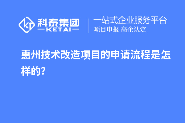 惠州技術改造項目的申請流程是怎樣的？