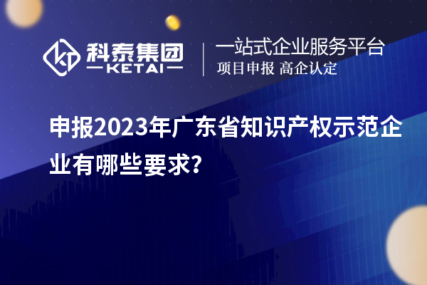 申報2023年廣東省知識產權示范企業有哪些要求?
