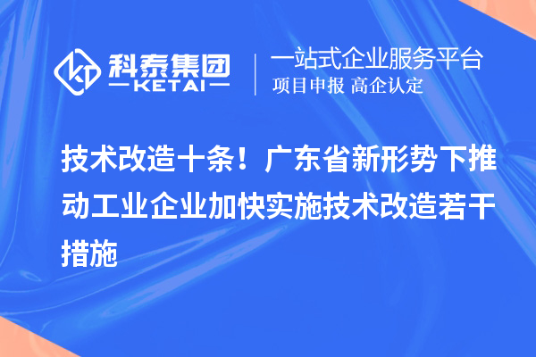 技術(shù)改造十條！廣東省新形勢下推動工業(yè)企業(yè)加快實施技術(shù)改造若干措施