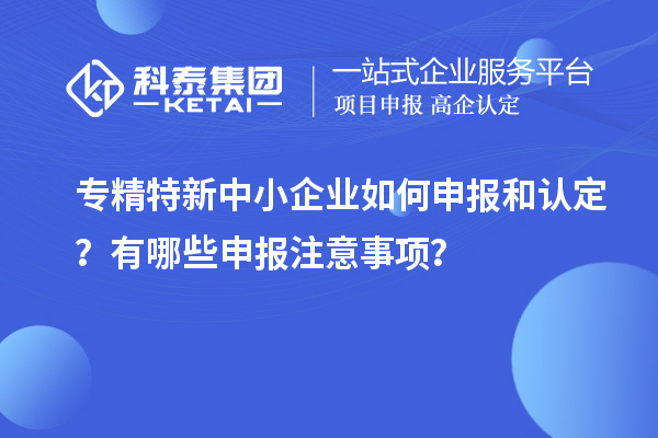 專精特新中小企業如何申報和認定?有哪些申報注意事項?