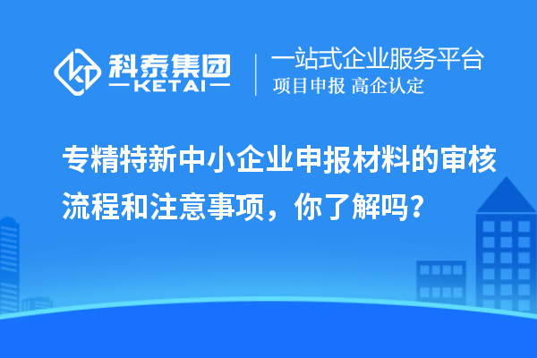 專精特新中小企業(yè)申報(bào)材料的審核流程和注意事項(xiàng)，你了解嗎？