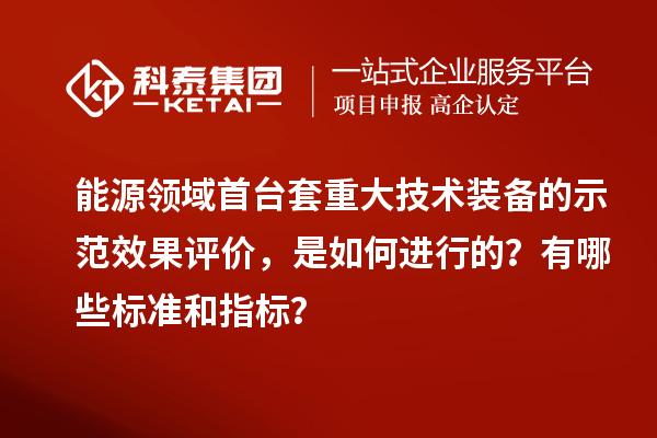 能源領域首臺套重大技術裝備的示范效果評價,是如何進行的?有哪些標準和指標?