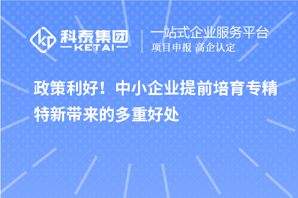 政策利好!中小企業(yè)提前培育專精特新帶來的多重好處