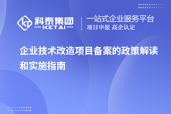企業技術改造項目備案的政策解讀和實施指南