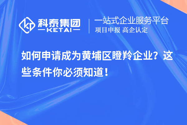 如何申請成為黃埔區(qū)瞪羚企業(yè)？這些條件你必須知道！