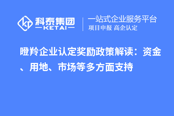 瞪羚企業認定獎勵政策解讀：資金、用地、市場等多方面支持