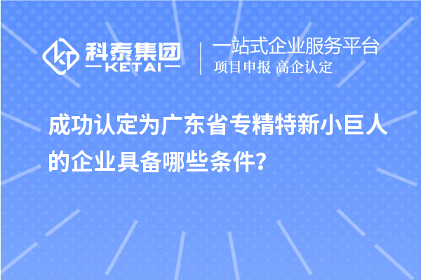 成功認定為廣東省專精特新小巨人的企業(yè)具備哪些條件？