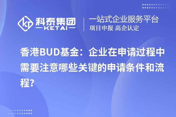 香港BUD基金：企業在申請過程中需要注意哪些關鍵的申請條件和流程？