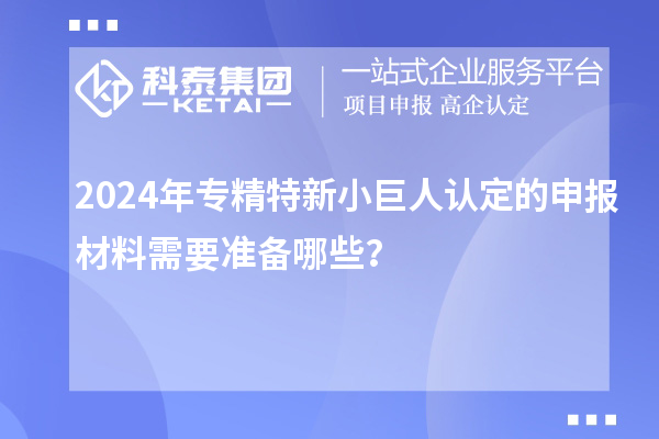 2024年專精特新小巨人認(rèn)定的申報(bào)材料需要準(zhǔn)備哪些？