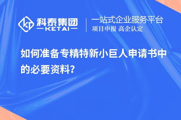 如何準(zhǔn)備專精特新小巨人申請(qǐng)書中的必要資料?