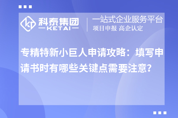 專精特新小巨人申請攻略:填寫申請書時有哪些關鍵點需要注意?