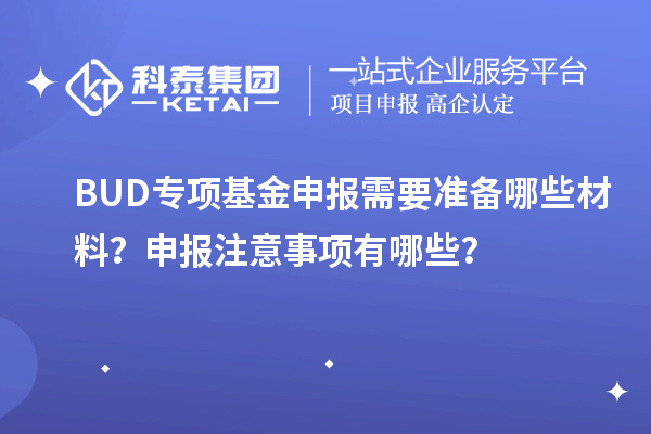 BUD專項基金申報需要準備哪些材料?申報注意事項有哪些?