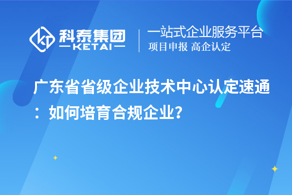 廣東省省級企業(yè)技術中心認定速通：如何培育合規(guī)企業(yè)？