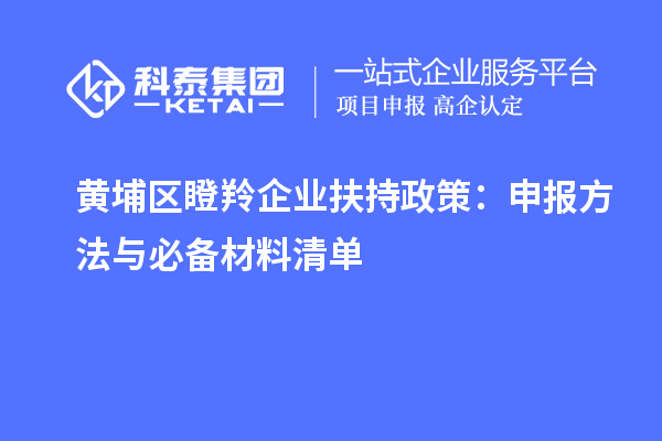 黃埔區瞪羚企業扶持政策：申報方法與必備材料清單