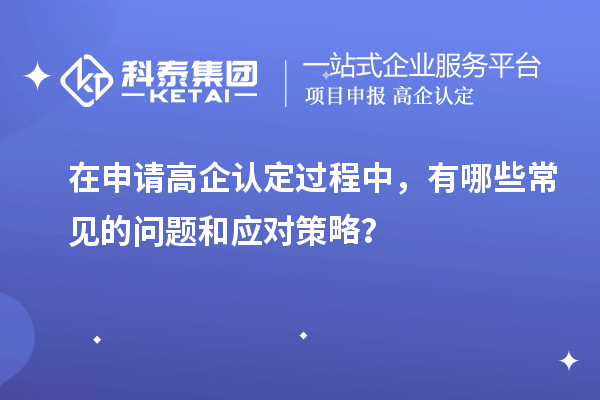 在申請高企認定過程中，有哪些常見的問題和應對策略？