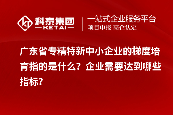 廣東省專精特新中小企業(yè)的梯度培育指的是什么？企業(yè)需要達到哪些指標(biāo)？