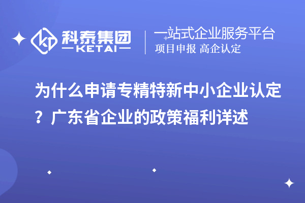 為什么申請專精特新中小企業(yè)認(rèn)定?廣東省企業(yè)的政策福利詳述