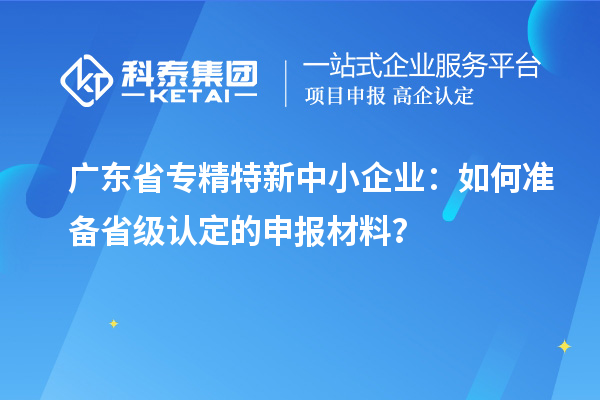 廣東省專精特新中小企業(yè)：如何準(zhǔn)備省級(jí)認(rèn)定的申報(bào)材料？