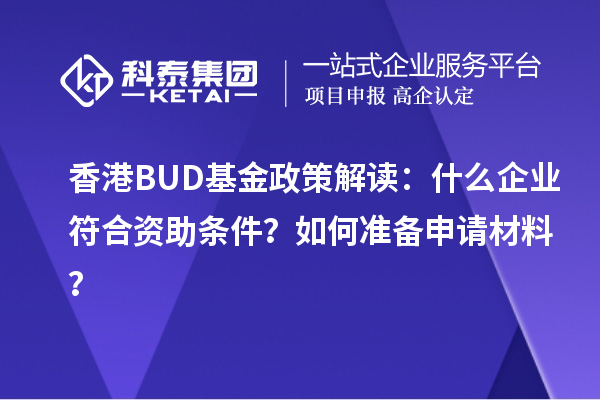 香港BUD基金政策解讀:什么企業符合資助條件?如何準備申請材料?