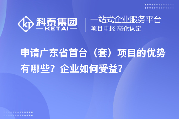 申請廣東省首臺（套）項目的優勢有哪些？企業如何受益？