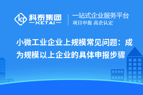 小微工業企業上規模常見問題：成為規模以上企業的具體申報步驟