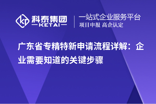 廣東省專精特新申請流程詳解:企業需要知道的關鍵步驟